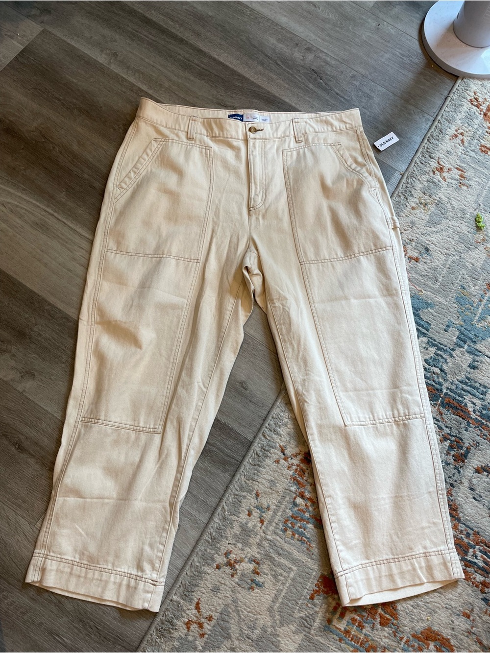 NWT old navy cream high rise straight jeans sz20
